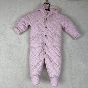 Ralph Lauren‎ Baby Girl Pink Quilted Pram Snowsuit Winter Outfit 6M
